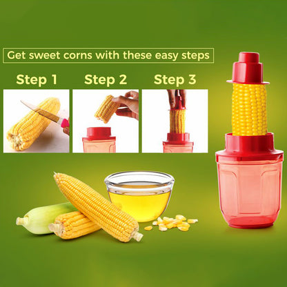 Wukusy Supermom Corn Cutter with steel blades, kitchen tool for easily cutting corn kernels, compact and durable design
