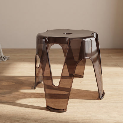 Wukusy plastic sitting stool with a sturdy design, suitable for home, bathroom, and outdoor use, shown in a compact, lightweight form
