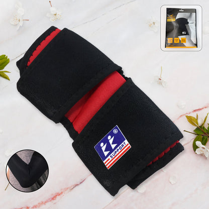 Wukusy orthopedic elbow supporter for daily use, showing a snug fit around the elbow with adjustable strap and breathable material.