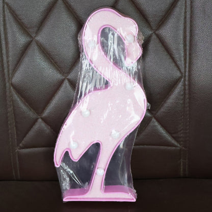 Wukusy flamingo-shaped LED night light for home decor, featuring a pink flamingo figure illuminated with soft LED light.