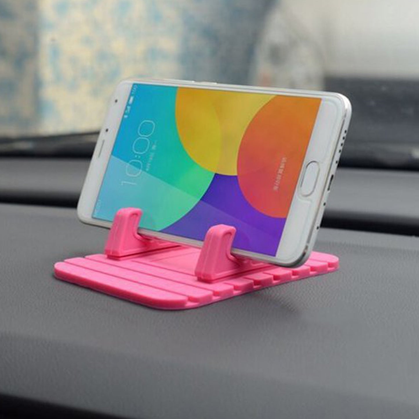 Wukusy 9049 universal portable mobile holder stand for smartphones, shown holding a mobile device on a sleek black stand.