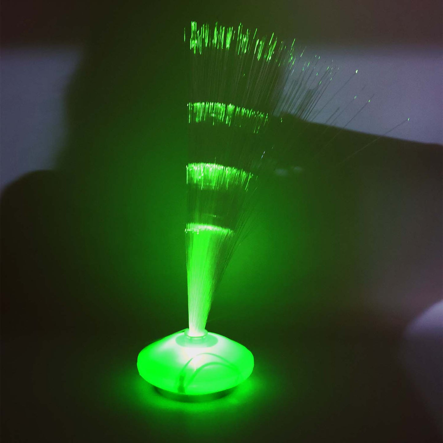 Fiber optic LED decorative lamp by Wukusy, showcasing a sleek design with colorful fiber optic lights in a modern lamp fixture.