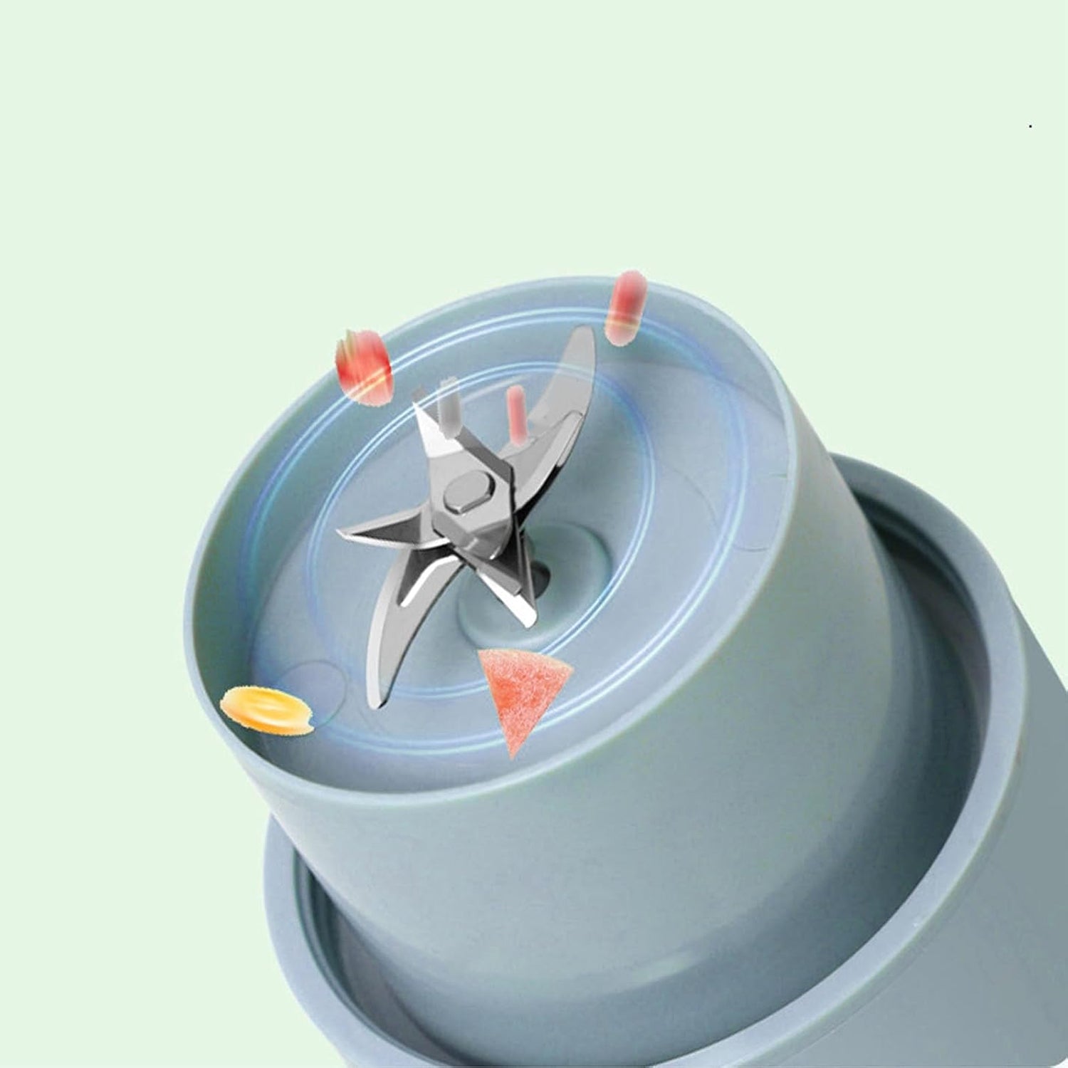 Wukusy portable electric juicer with handle, USB rechargeable, 500ml capacity, stainless steel blades, ideal for home and kitchen use