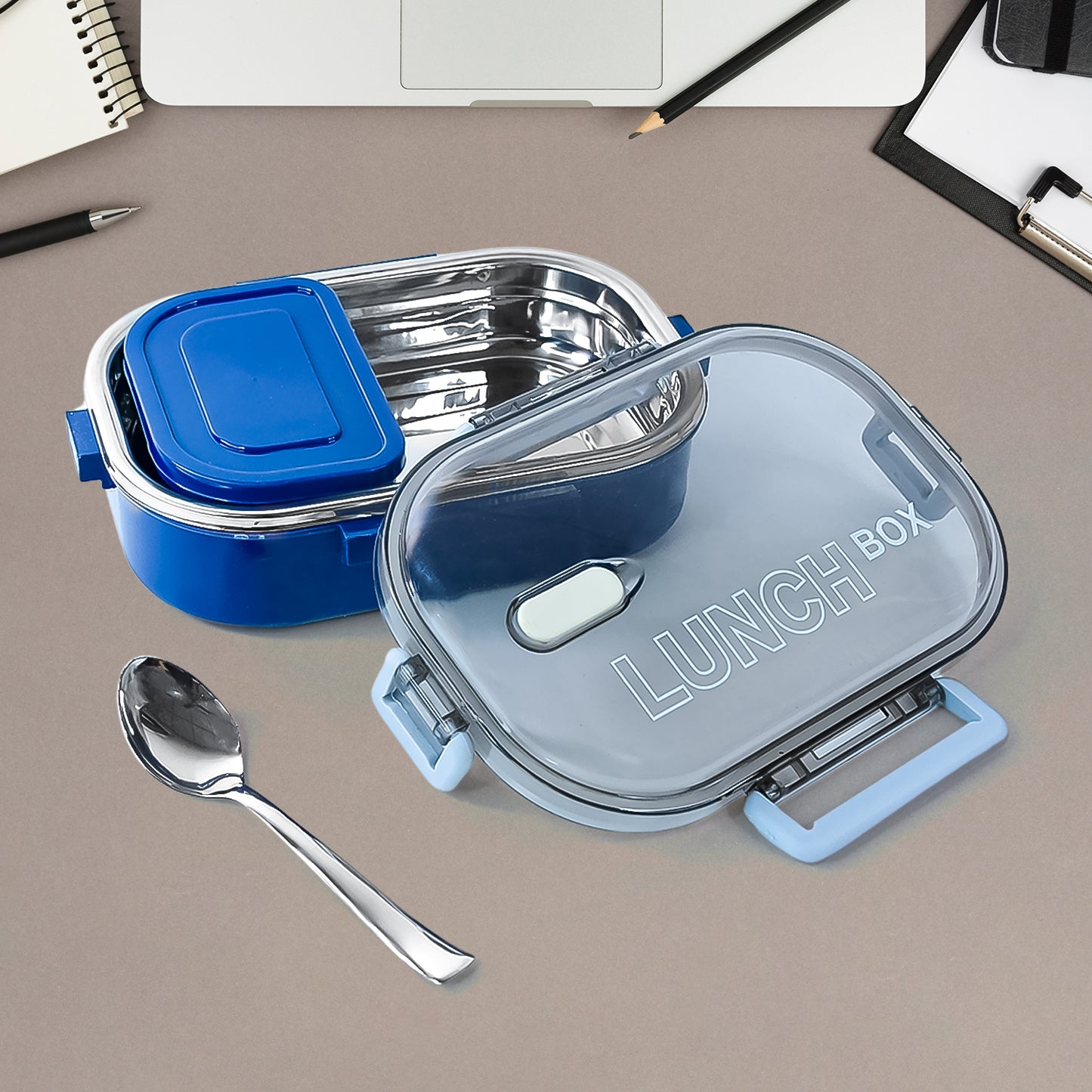 Wukusy Home Chef Premium Airtight Steel Lunch Box with secure lid and sleek stainless steel design for meal storage