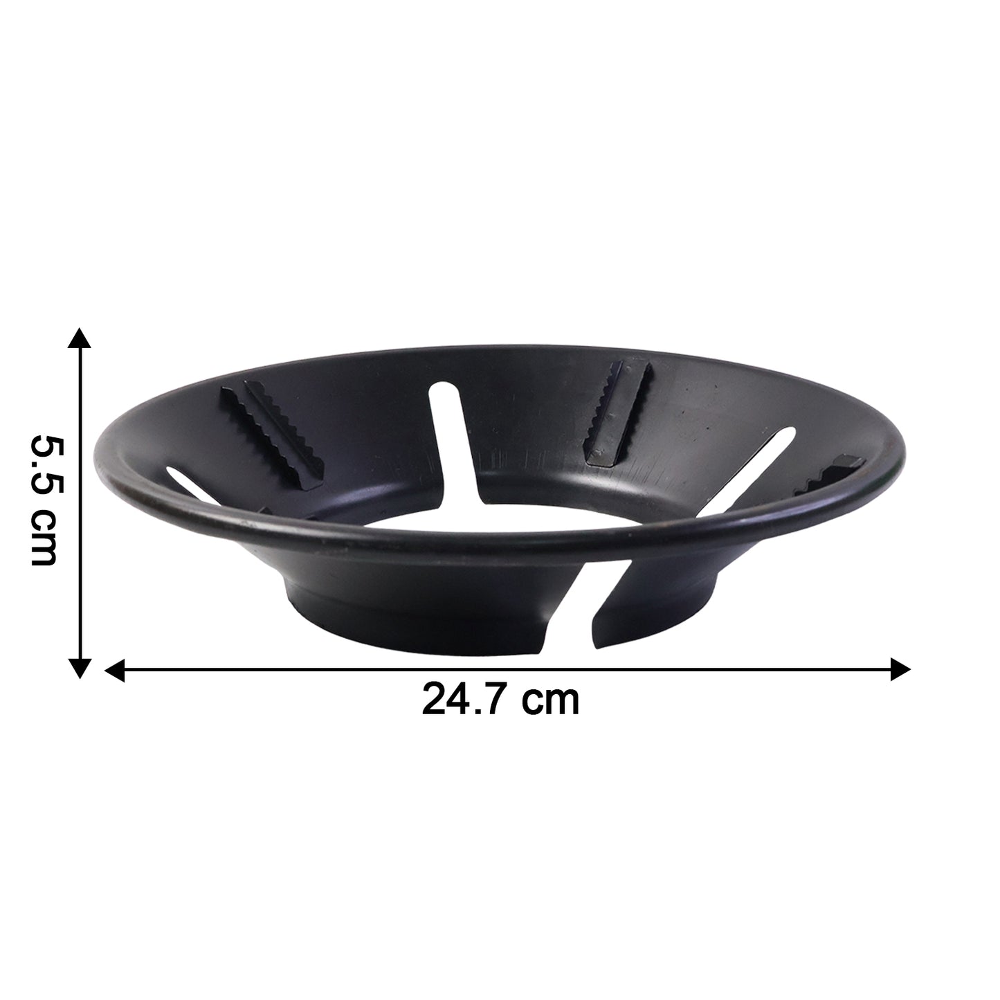 Set of four Wukusy gas stove flame protector rings, 25x25 cm, designed to prevent spills and protect stove surfaces.