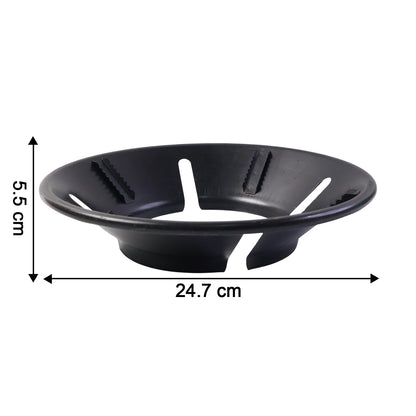 Set of four Wukusy gas stove flame protector rings, 25x25 cm, designed to prevent spills and protect stove surfaces.