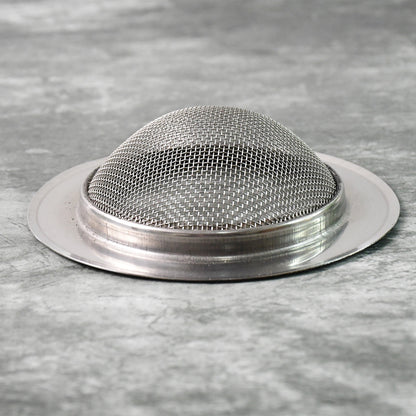 Wukusy Supermom stainless steel sink strainer for kitchen, designed to catch debris and prevent clogs in a home kitchen sink.