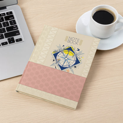 Wukusy hardbound diary notebook with 100 pages, 240x180mm size, showing a closed black cover with visible binding and page edges