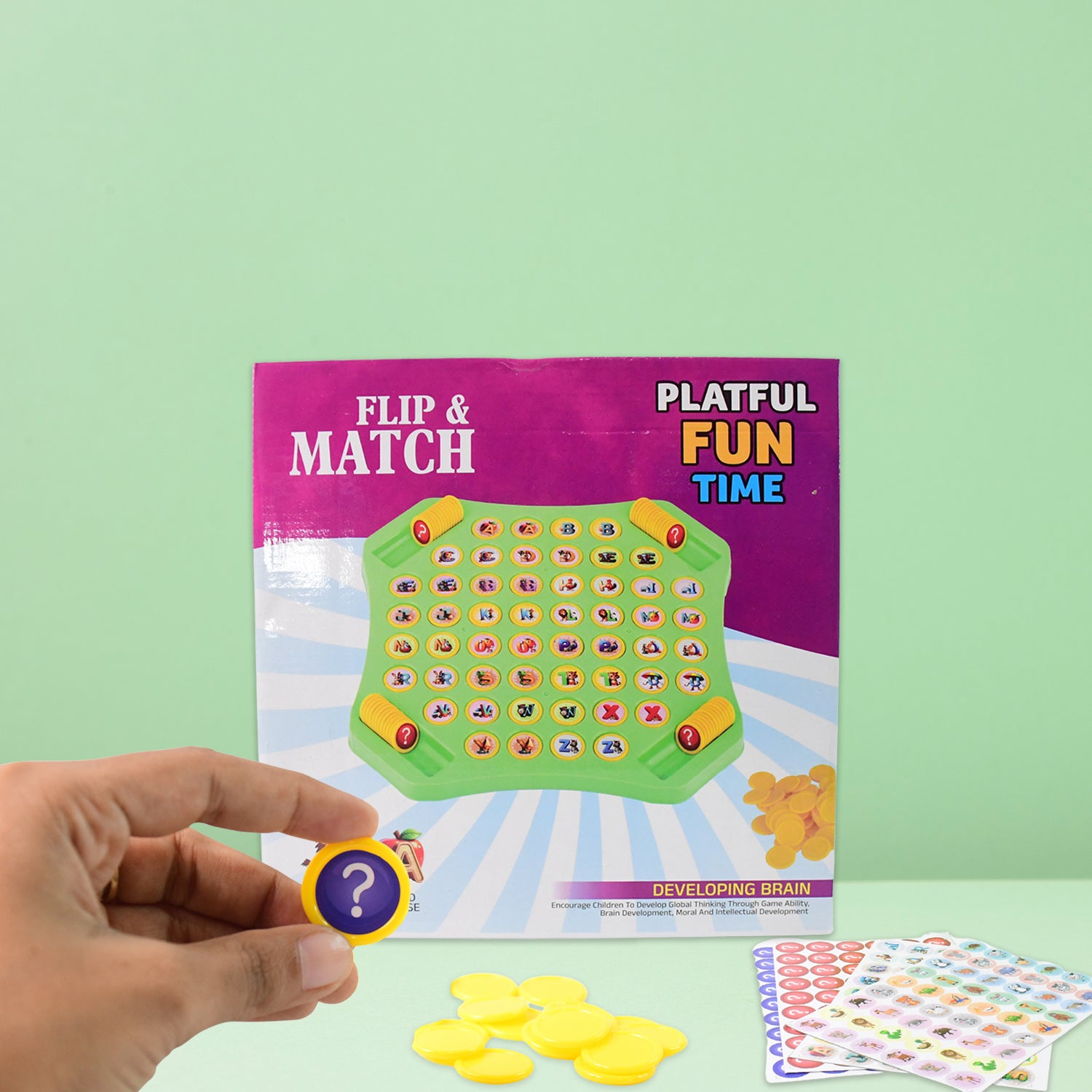 Wukusy Flip Match educational puzzle toy set with colorful matching cards for kids learning and play.