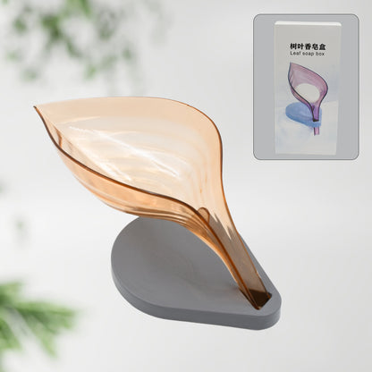 Wukusy Plasticleaf shape soap box and holder with colorful packaging, made of durable plastic, ideal for bathroom or kitchen use.