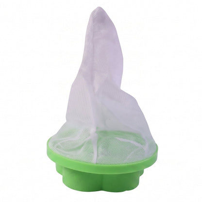 Wukusy washing machine floating hair lint catcher with reusable mesh flower filter, designed to trap lint and hair effectively.