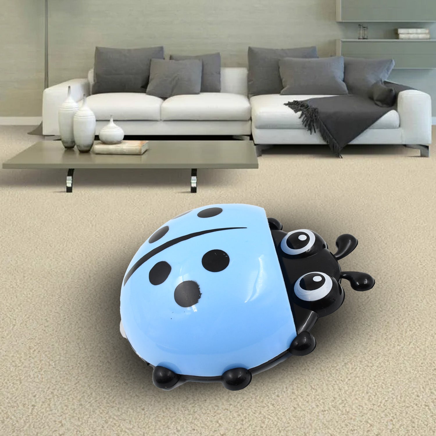 Wukusy ladybug toothbrush holder for bathroom, featuring a colorful ladybug design to hold toothbrushes securely.