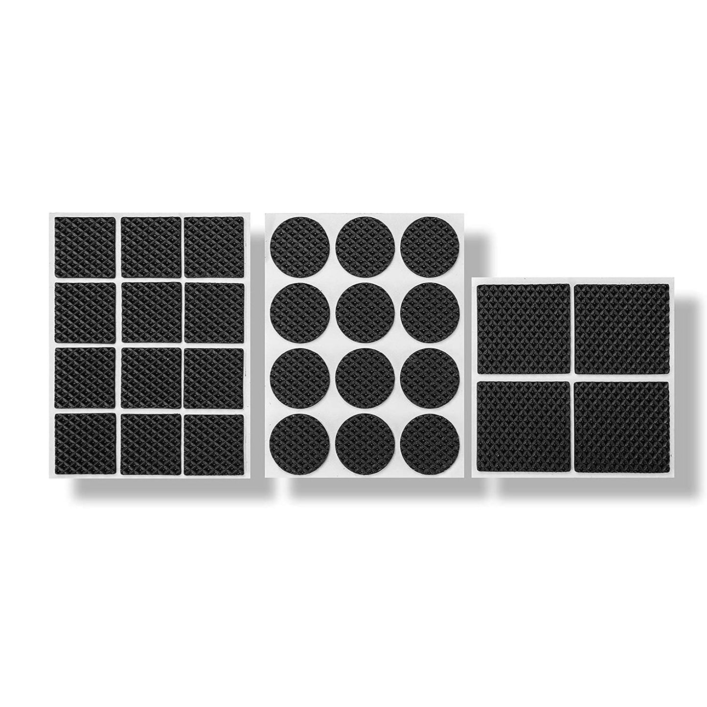 Set of 28 Wukusy rubber furniture pads with self-sticking non-slip design for noise reduction and floor protection.