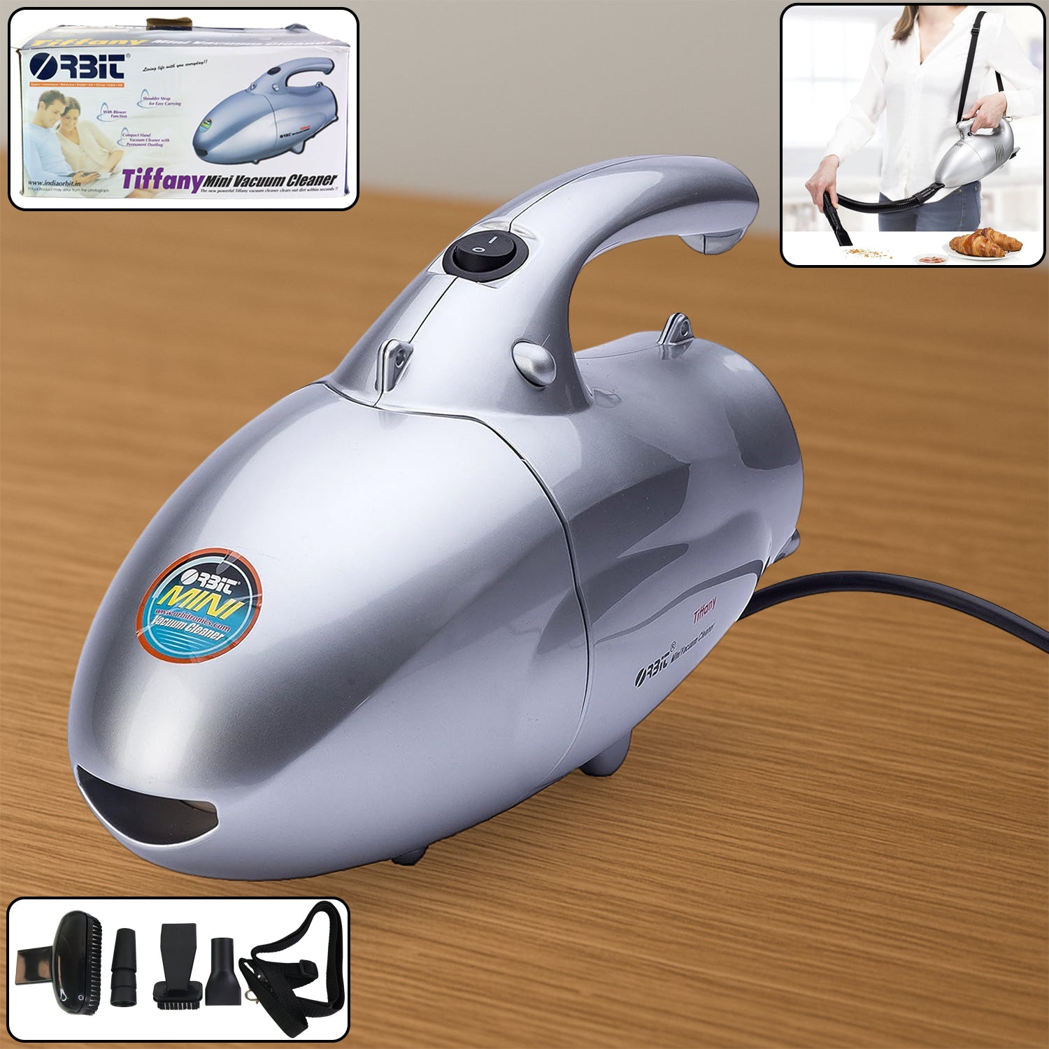 Wukusy Orbit high power handheld mini vacuum cleaner with 800W motor, shown in black with compact design and ergonomic handle.