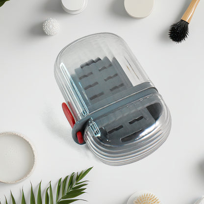Wukusy multipurpose soap box holder with transparent dust-proof lid for kitchen use, compact and durable for home organization.