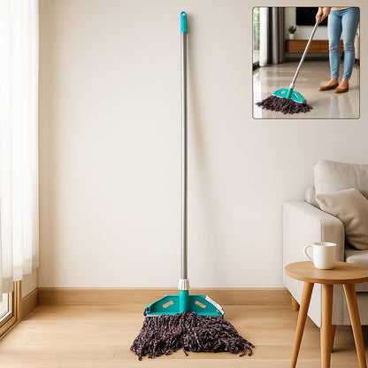 Wukusy premium cotton yarn floor cleaning mop with long handle, ideal for home cleaning and easy floor maintenance.