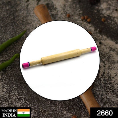 Wukusy wooden belan for making rotis and other home kitchen tasks, round rolling pin crafted from smooth wood.