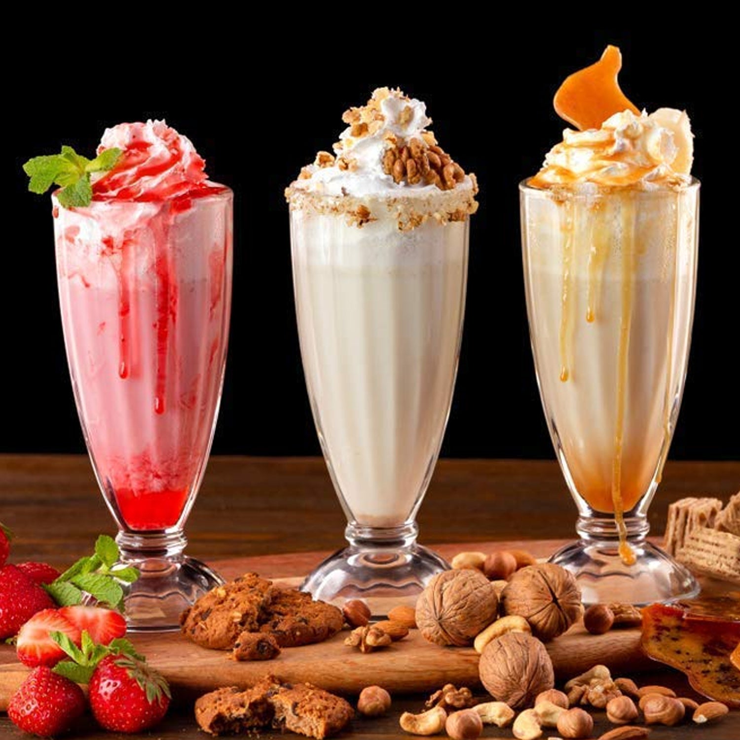 Set of six Apex Premium Dessert Falooda glasses, 400ml capacity, clear glass with a decorative rim, ideal for serving desserts.