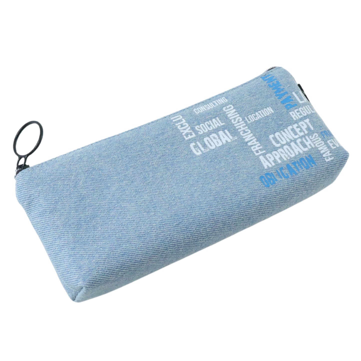 Wukusy stylish fabric zipper pencil pouch with a sleek design, perfect for holding pens, pencils, and small stationery items.