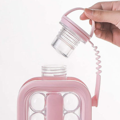 Wukusy 2-in-1 portable ice ball maker with 17 round ice cube molds for home and kitchen use, featuring a compact design