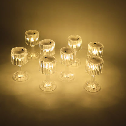Set of 8 Wukusy LED crystal-effect table lamps, elegant home decor lighting with sparkling crystal-style accents.