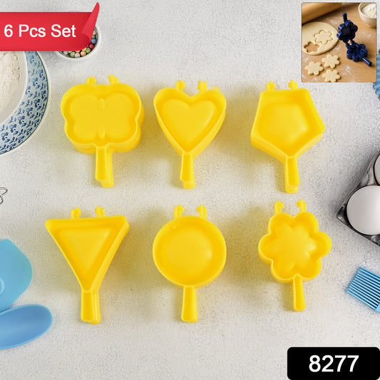 Wukusy 6-piece plastic cookie cutter mould set for baking, includes various shapes for home kitchen use.