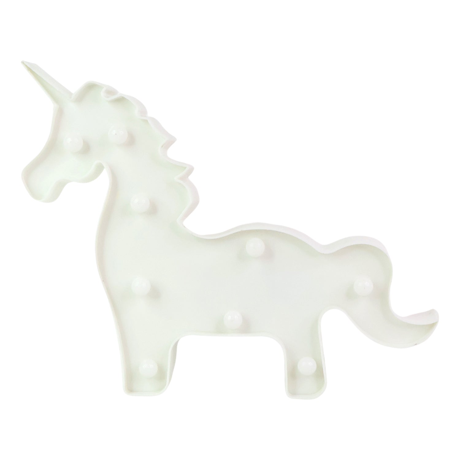 Unicorn-shaped LED night light by Wukusy, decorative home decor with glowing illuminated unicorn figure for kids' room decor.