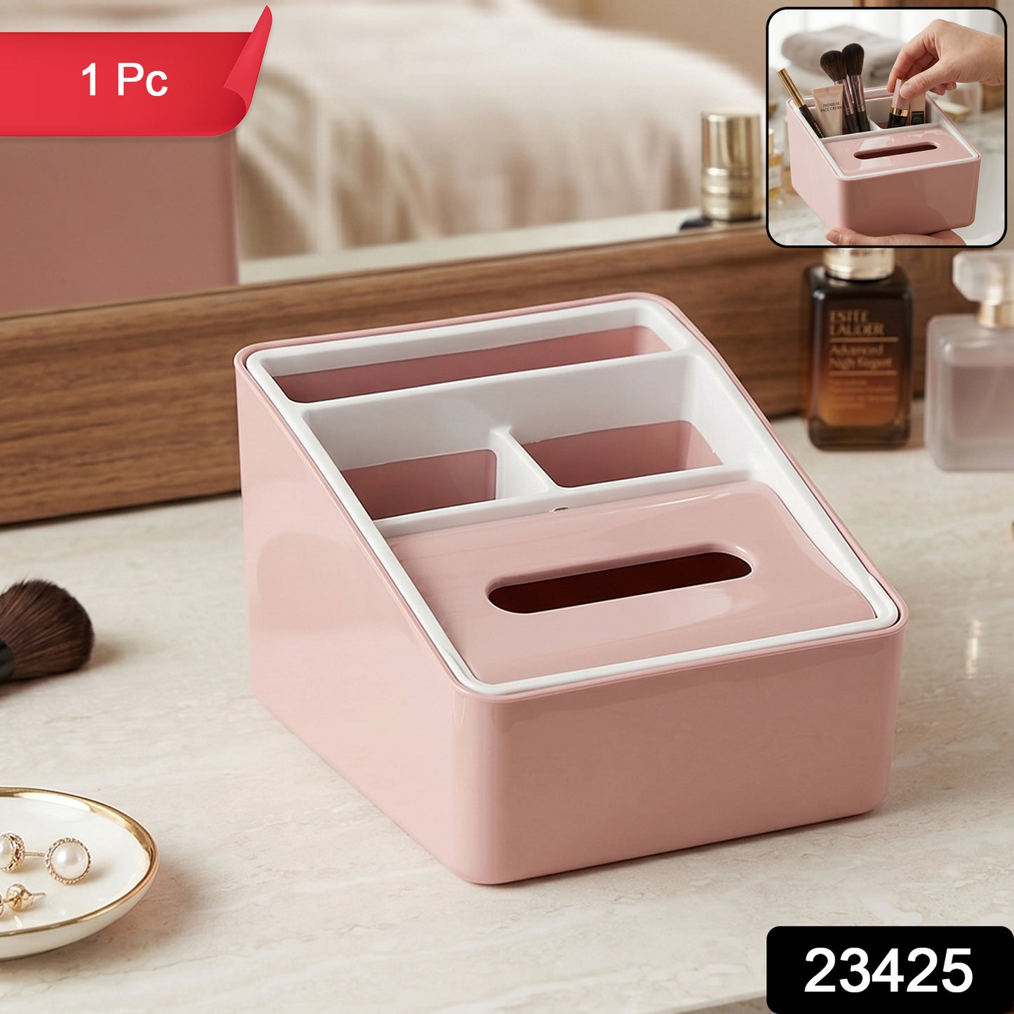 Wukusy plastic storage organizer box with multiple compartments for organizing small items and supplies.