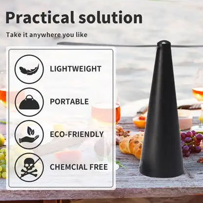 Wukusy 8416 Fly Protection Fan, portable table top insect fan with battery and USB, black, for indoor and outdoor fly repellent use