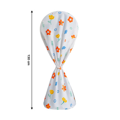 Flower-printed fan cover by Wukusy, 130x26 cm, showcasing a vibrant floral design on a protective fabric cover.