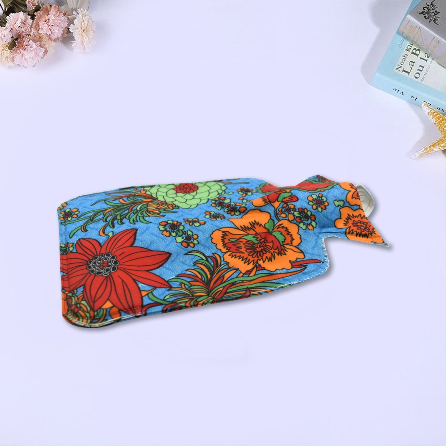 Wukusy 7254 personal care rubber hot water heating pad bag for pain relief, shown with textured rubber surface and handles for easy use.