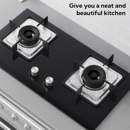 Set of 10 Wukusy aluminum gas stove burner protector covers, 23x23 cm, for kitchen stove protection and easy cleaning.