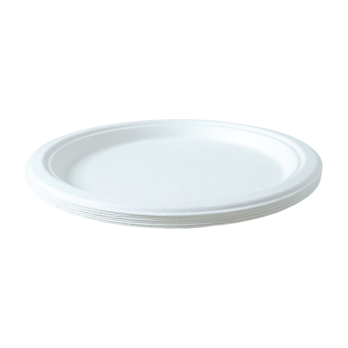 Set of 10 Vegnar disposable round food serving plates by Wukusy, lightweight and durable for parties and gatherings.