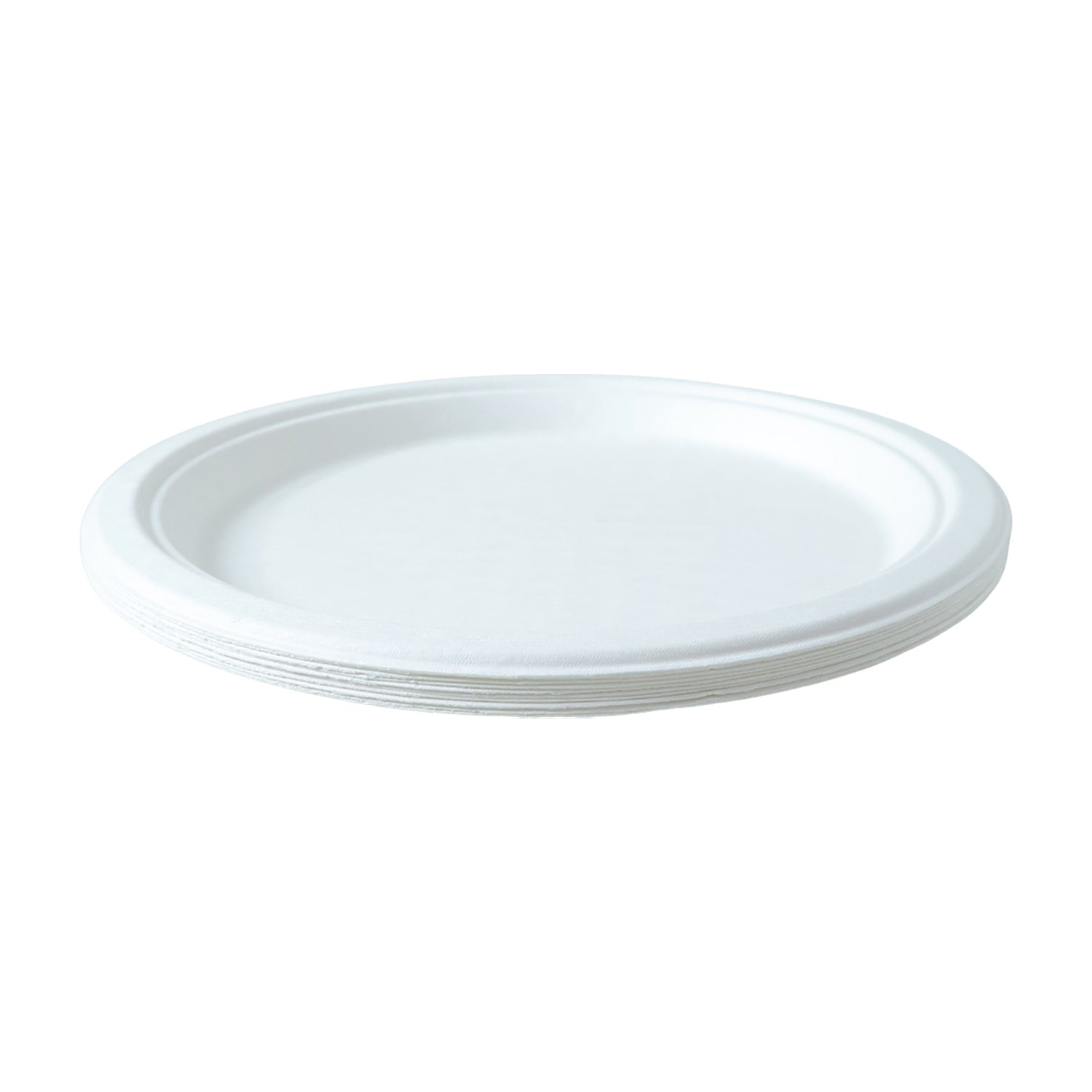 Set of 10 Vegnar disposable round food serving plates by Wukusy, lightweight and durable for parties and gatherings.