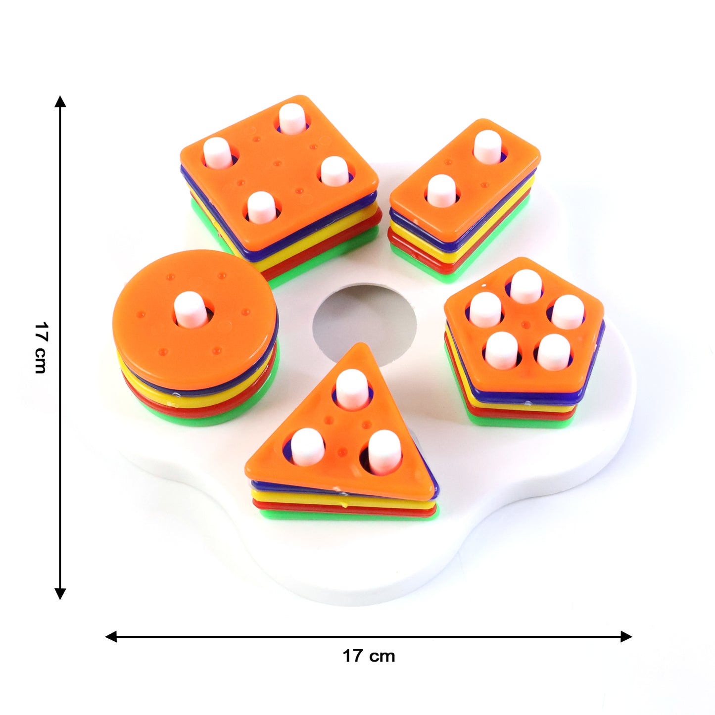 Wukusy geometric stacking sorter puzzle toy with colorful interlocking shapes for children’s educational play