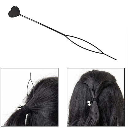 Set of two heart-shaped hairpins by Wukusy, stylish accessories for hair styling and decoration.