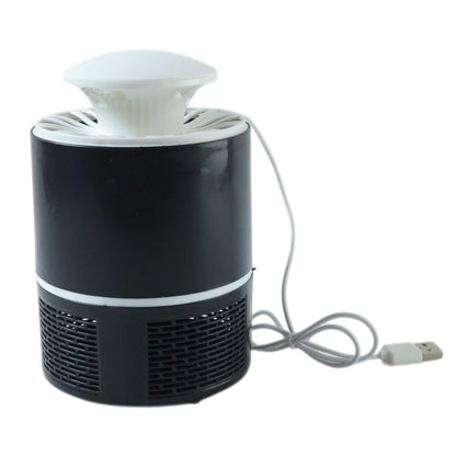 Usb powered UV mosquito killer lamp by Wukusy, showing a compact, black device emitting UV light for insect attraction.