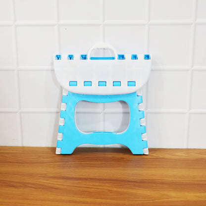 Wukusy multipurpose foldable step stool in grey, compact design with non-slip top for household use.