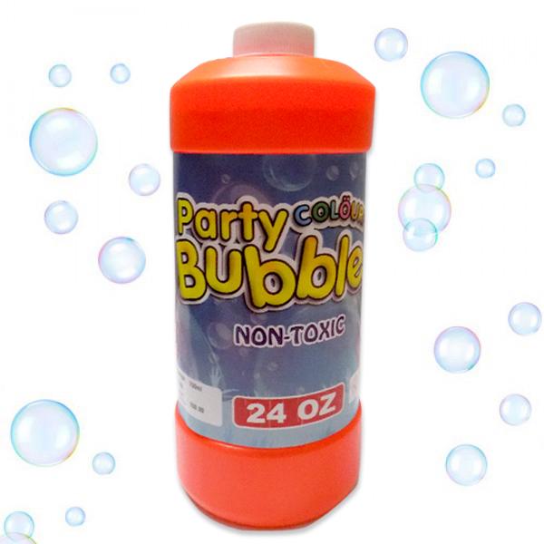 Wukusy 1904 Bubble Gun liquid refill for kids, 750ml bottle of bubble solution with colorful toy bubbles in the image