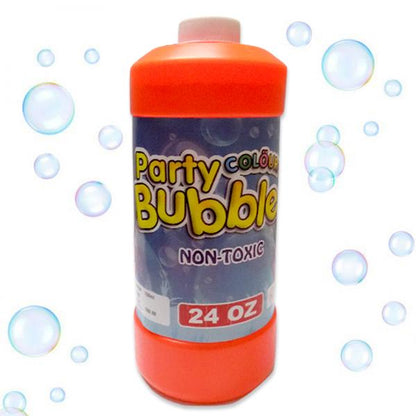 Wukusy 1904 Bubble Gun liquid refill for kids, 750ml bottle of bubble solution with colorful toy bubbles in the image