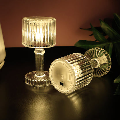 Set of 6 Wukusy LED crystal-effect table lamps for home decor, featuring modern design with sparkling crystal accents.