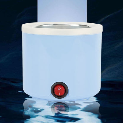 Wukusy electric wax heater with 200ml wax melting bowl, 100w power, showing the heating device and wax container.