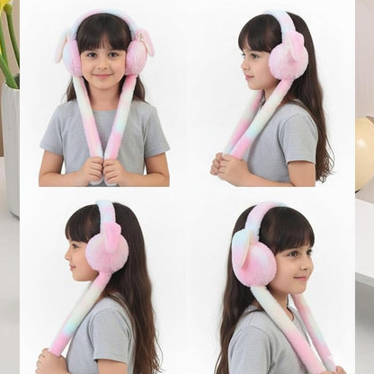 Soft plush winter kids' earmuffs by Wukusy with cozy, fluffy material to keep children's ears warm in cold weather.