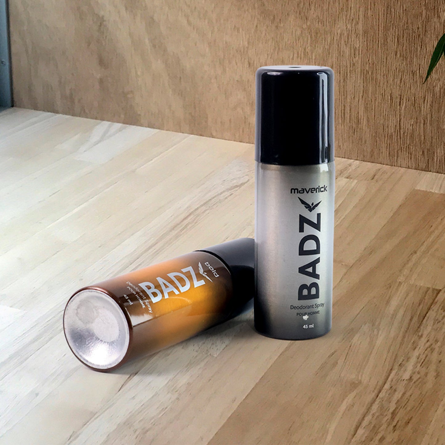 Wukusy Badz long-lasting premium deodorant body spray for men with mixed fragrance, 45ml, health care product.