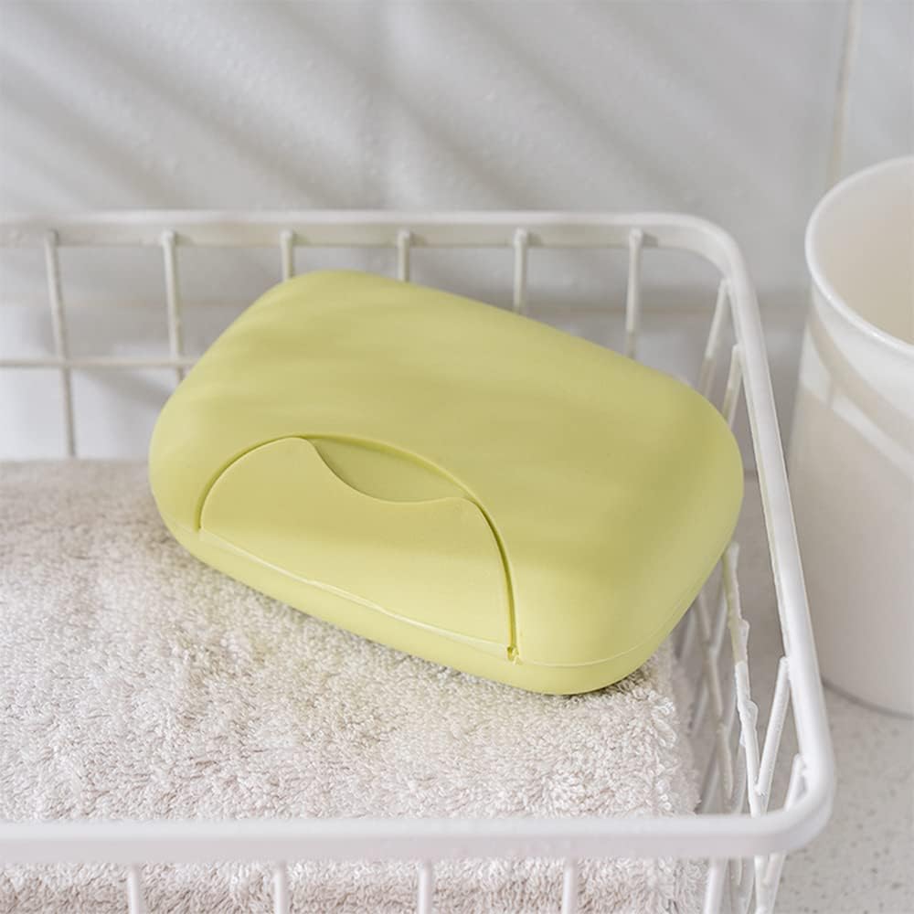 Wukusy travel soap case box with cover, waterproof plastic soap dish for bathroom and travel use, leakproof and portable.