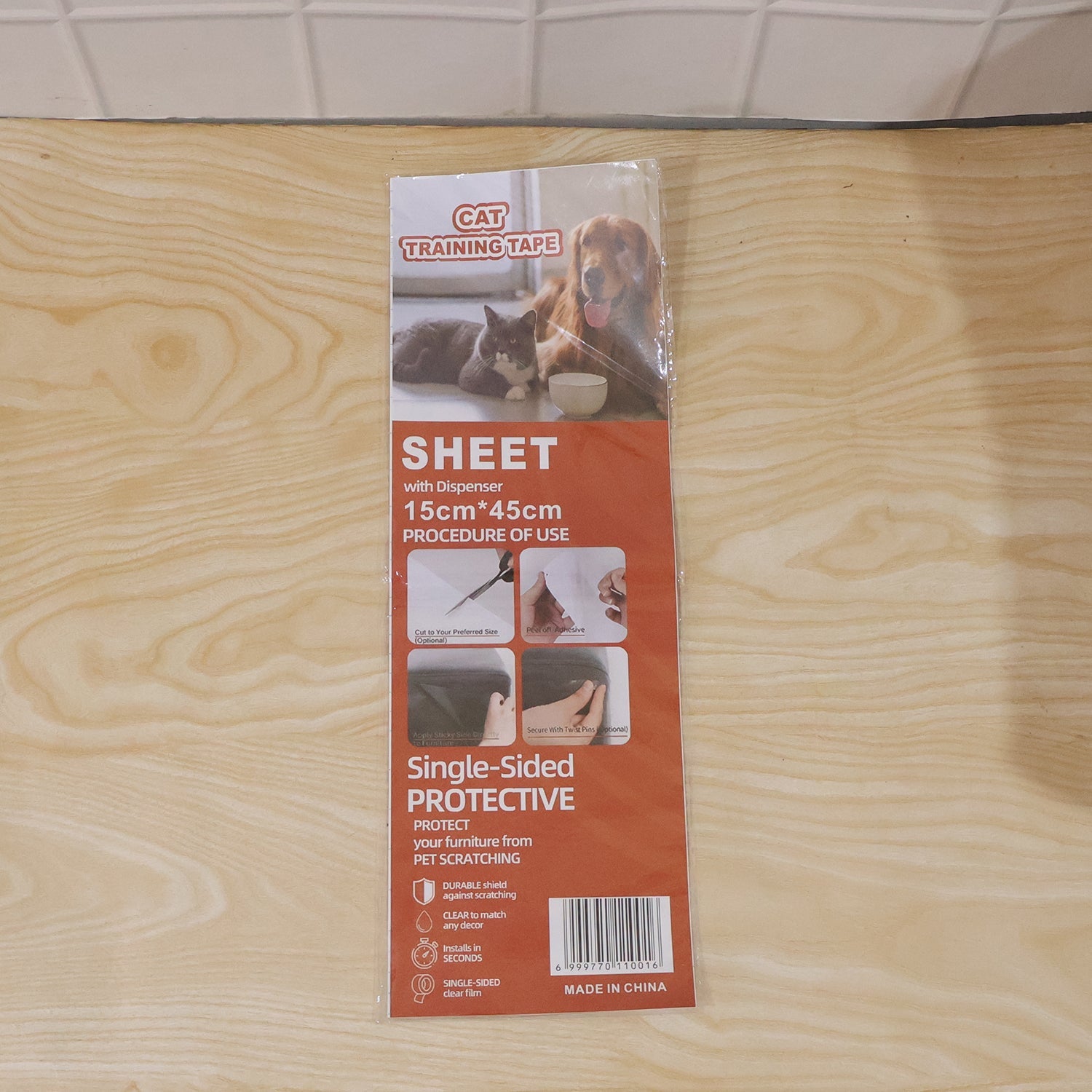 Set of five clear Wukusy cat scratch furniture protectors with anti-scratch tape for furniture damage prevention.