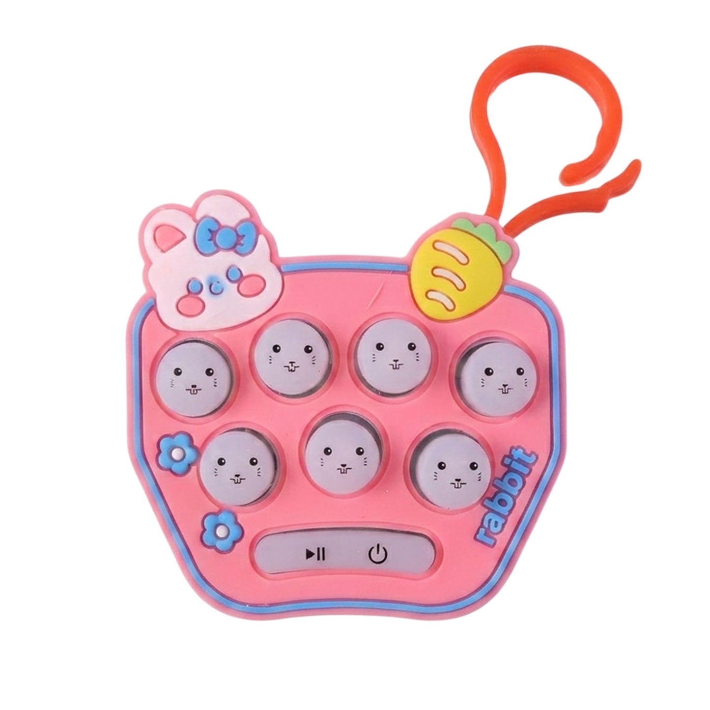 Wukusy cute cartoon music push button toy keychain with colorful mixed design and sound feature, perfect for kids and collectors.