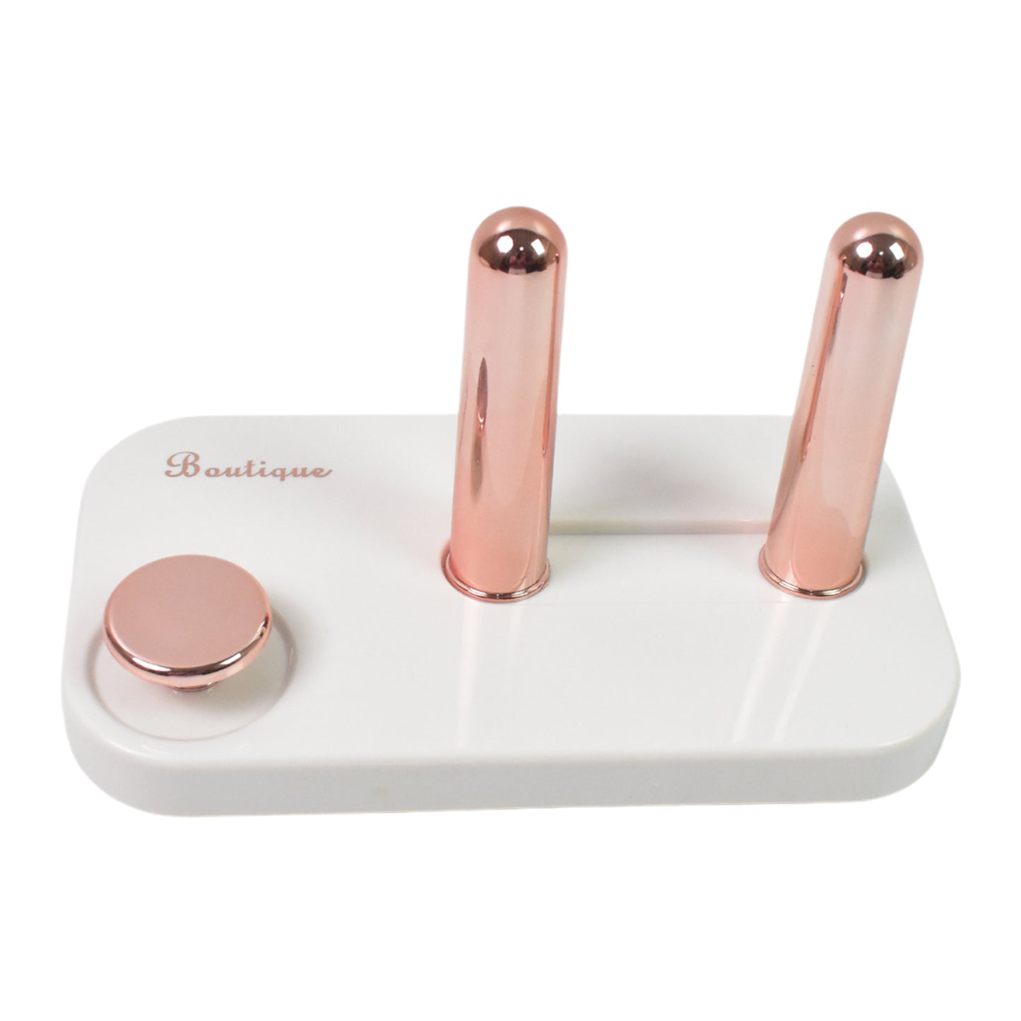 Wukusy wall-mounted hair dryer holder with self-adhesive backing, designed for convenient home bathroom organization.