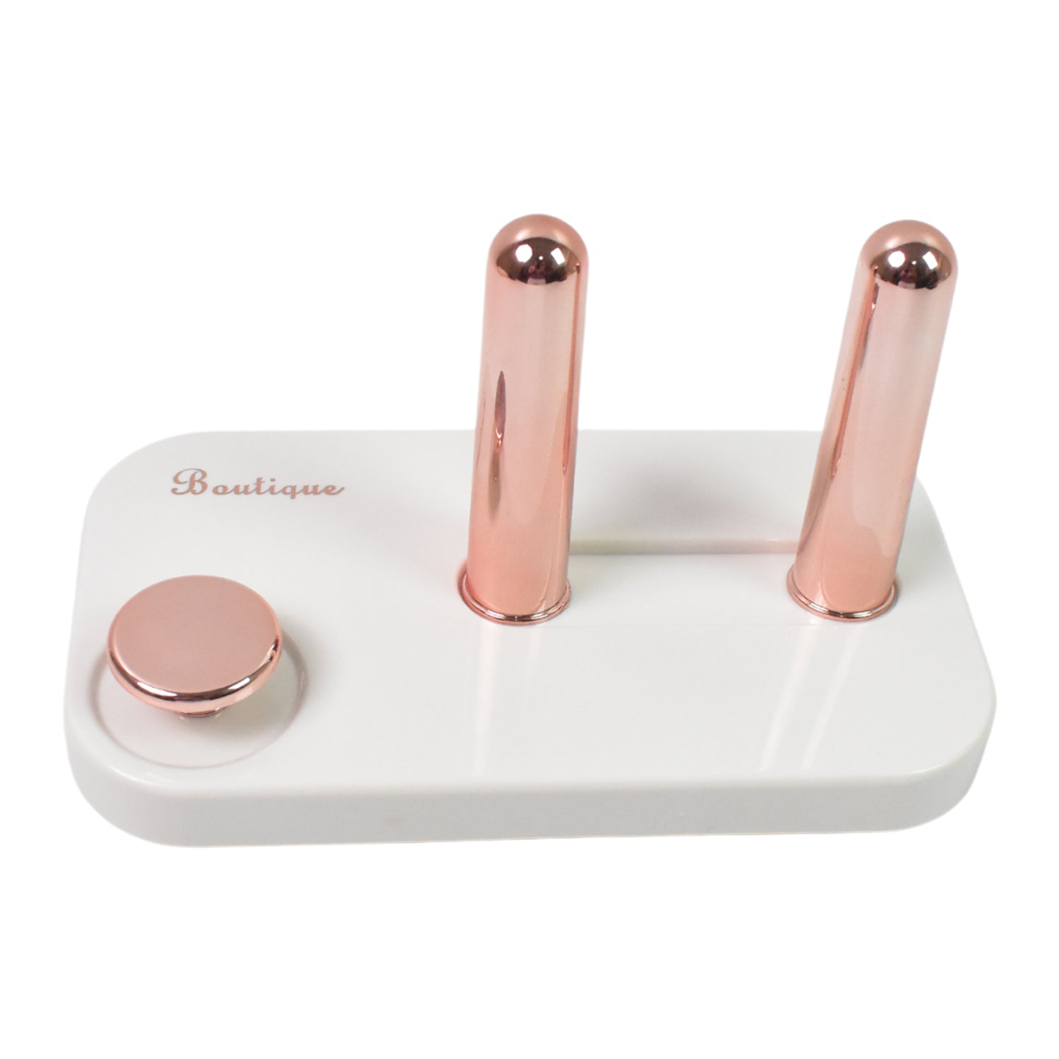Wukusy wall-mounted hair dryer holder with self-adhesive backing, designed for convenient home bathroom organization.