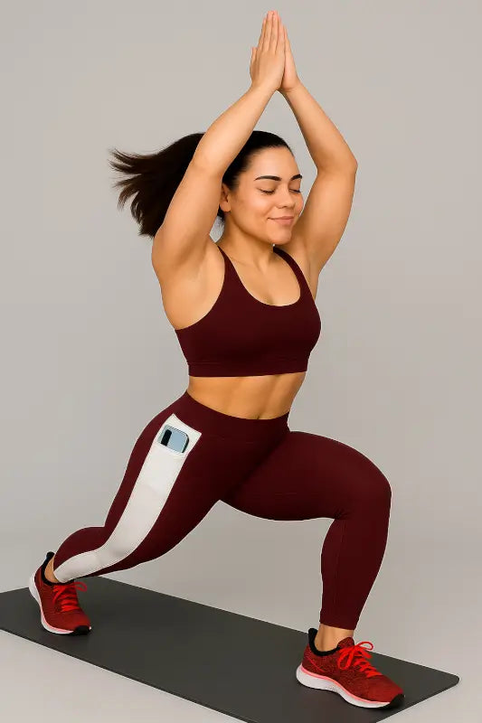 Ekom women's premium activewear yoga tights, mid-waist gym pants with stretchable fabric, ideal for workout and fitness activities.